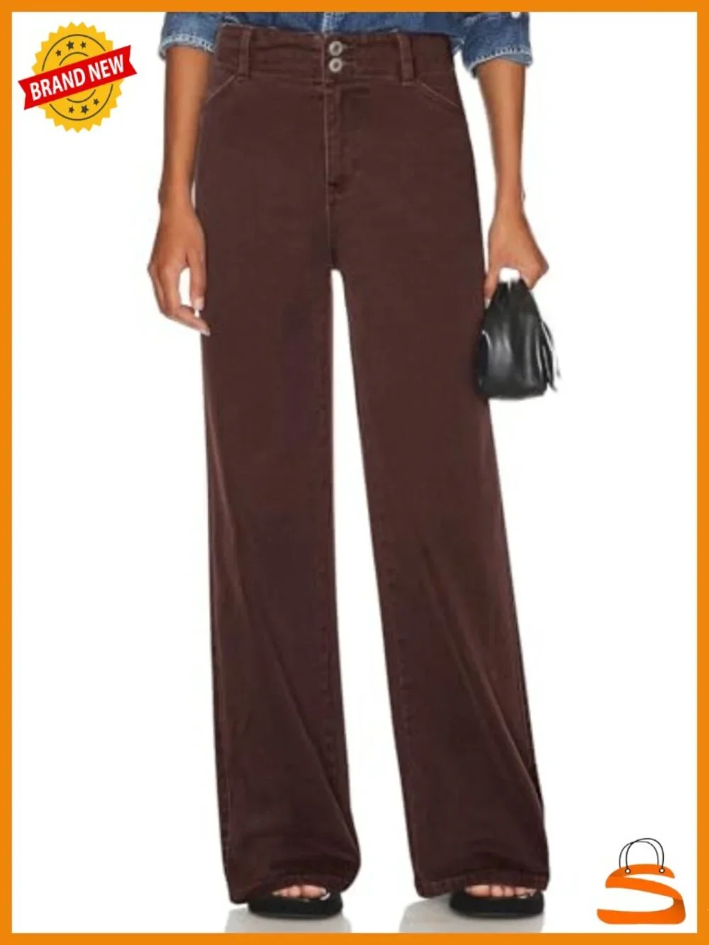 High Waisted Wide Leg Jeans with Pockets Stretchy Tummy Control Straight Leg
